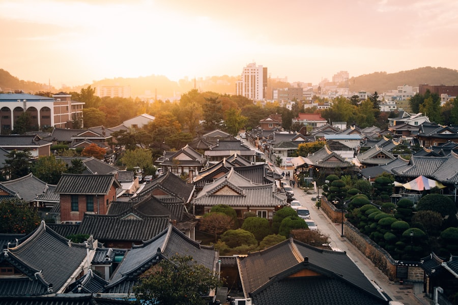 Andong sunset over the river